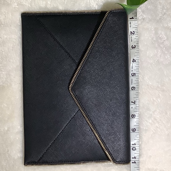 Rebecca Minkoff Black Envelope Clutch with Gold Trim - Picture 3 of 9
